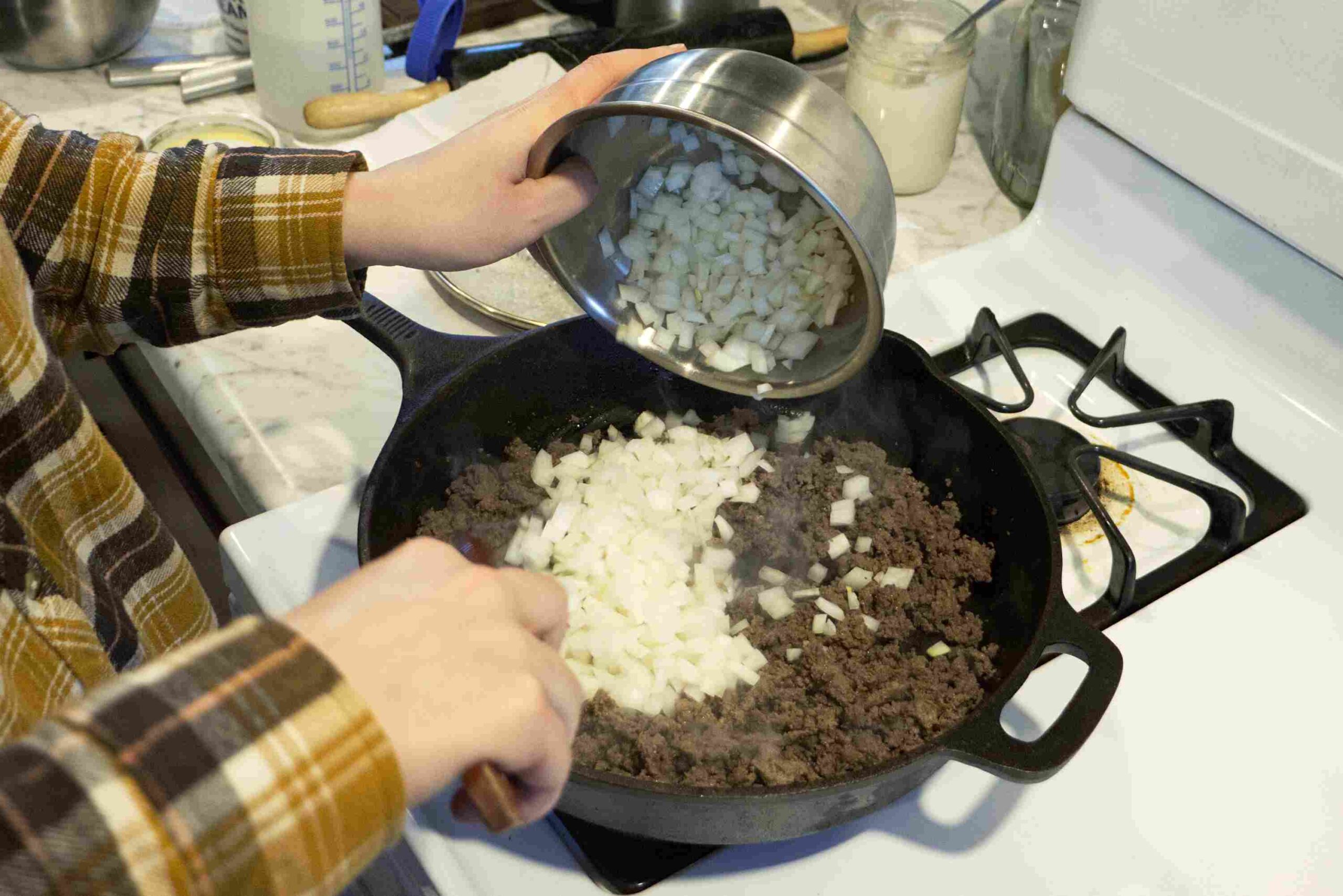 Adding the onions scaled Liberty Ridge Farm WI