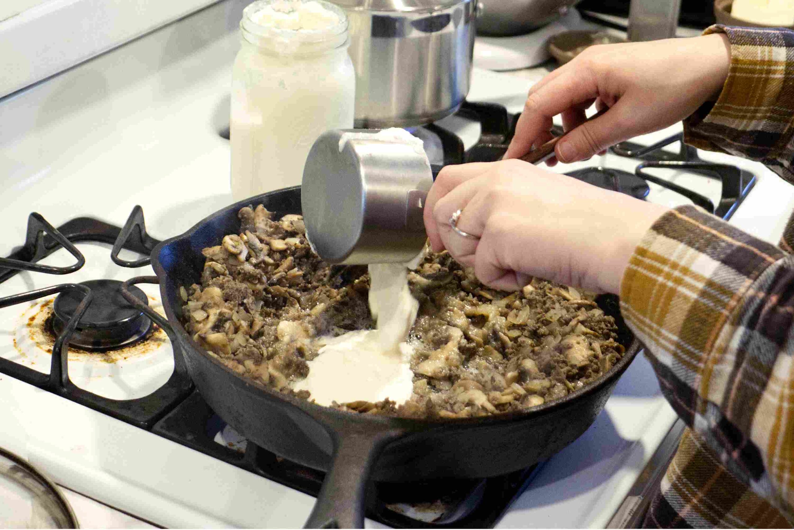Stirring in the heavy whipping cream scaled Liberty Ridge Farm WI