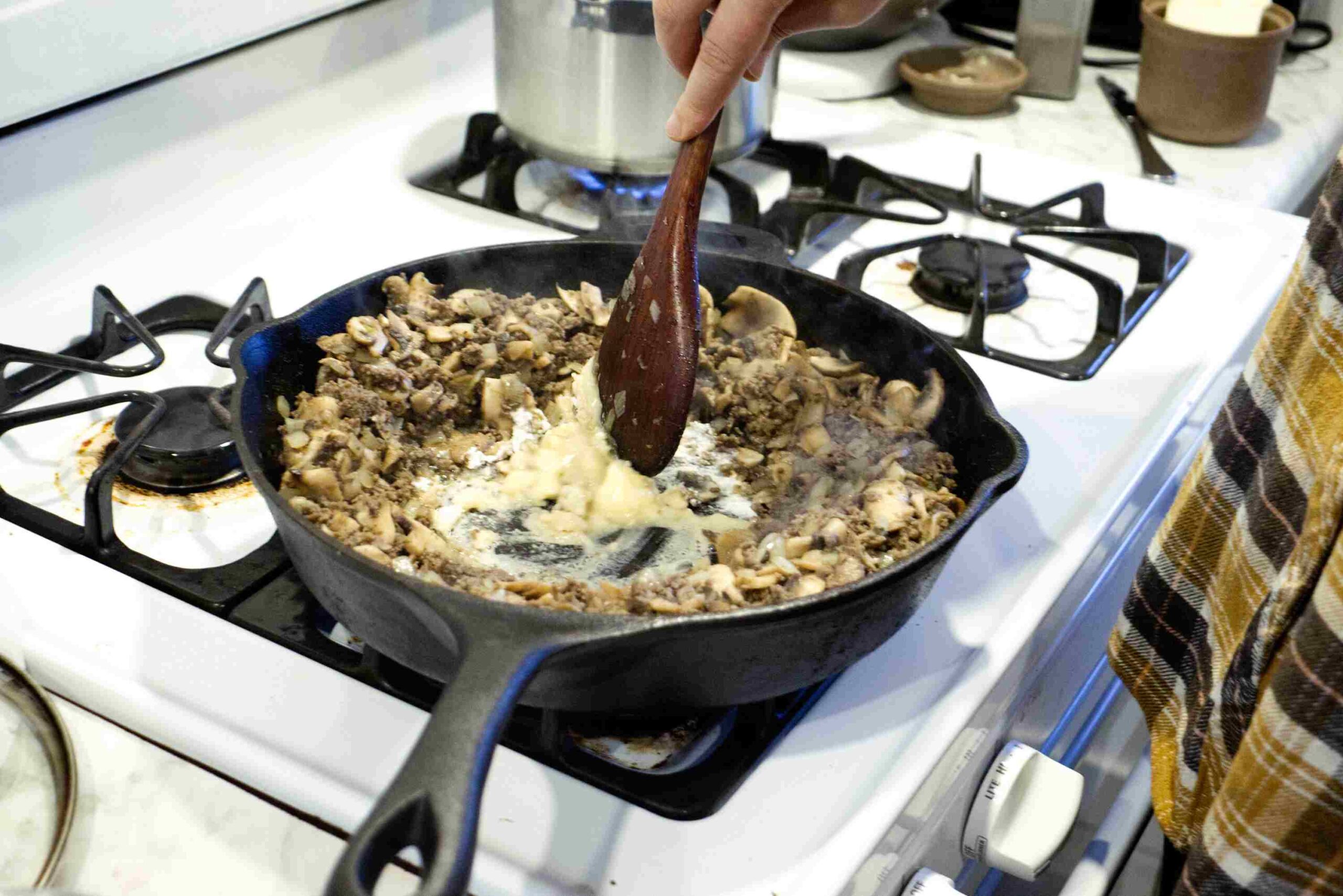 Stirring the roux scaled Liberty Ridge Farm WI